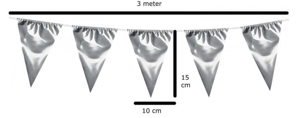 Vimpelgirlang 3 meter Silver Fest Dekoration för Högtid Kalas och Studenten