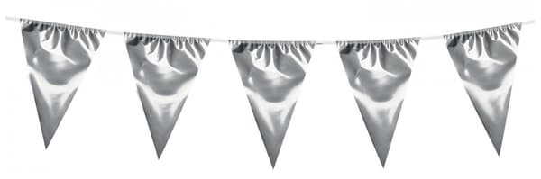 Vimpelgirlang 3 meter Silver Fest Dekoration för Högtid Kalas och Studenten