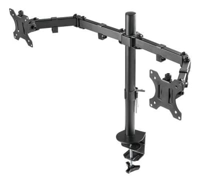 Dual-monitor skrivbordsfäste, 13"-32" skärmar, VESA 75x