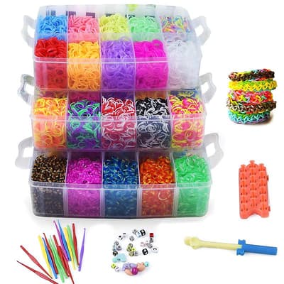 Loom Bands kit 15.000 st band - Gör egna armband & figurer