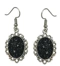 Miniatyrbillede 3 af 3: Necklace - Earrings - Set - Glitter - Druzy - Black