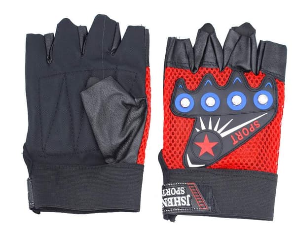 FINGERLESS HANDSKER SPORTS MED RUND NITAR - RED NIT