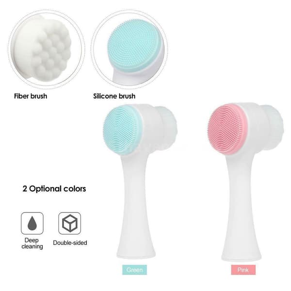 Double-sided Face Cleansing Brush Soft Silicone Facial Pore Cleaning