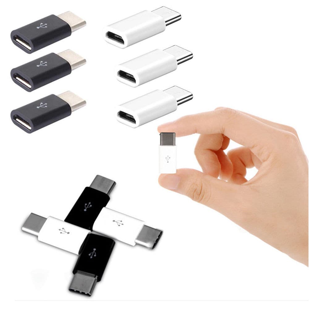 3x Snabb Laddning Adapter Micro USB 2.0 till USB Type-C 3.1