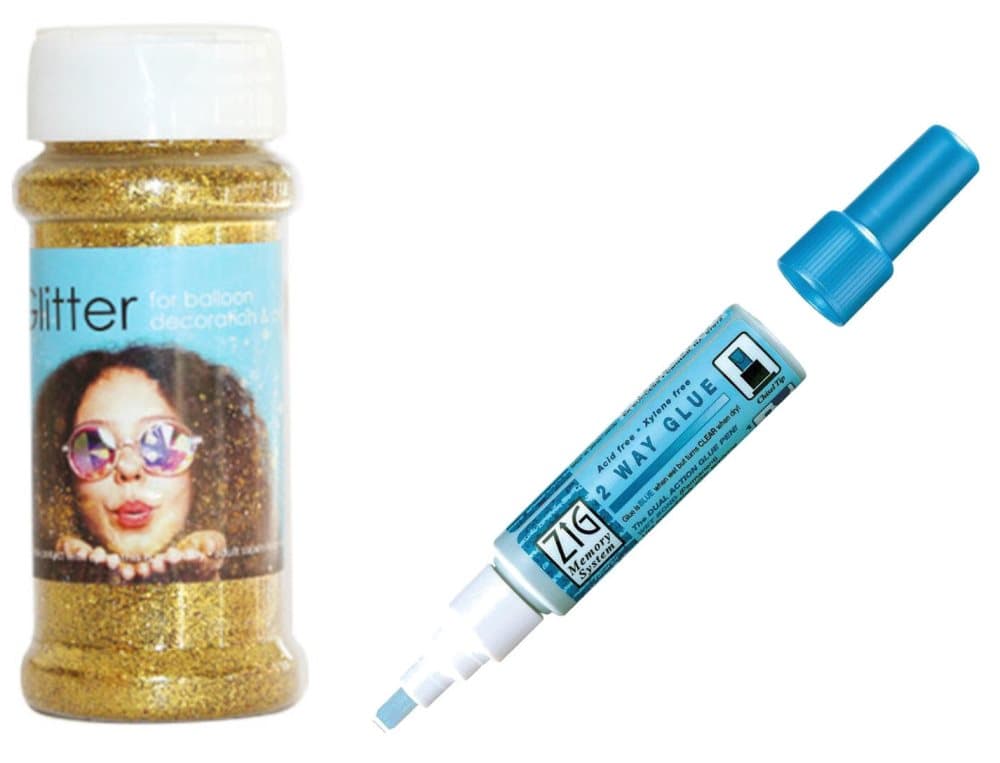 Pakke med ballonglitter og limpen