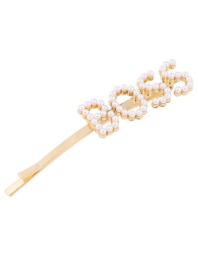 Hårnål Boss Pearl Hairpin (vit/guld)