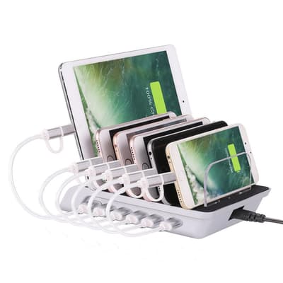 USB-Laddningsstation, 6-portar, QuickCharge 3.0, 10.2A