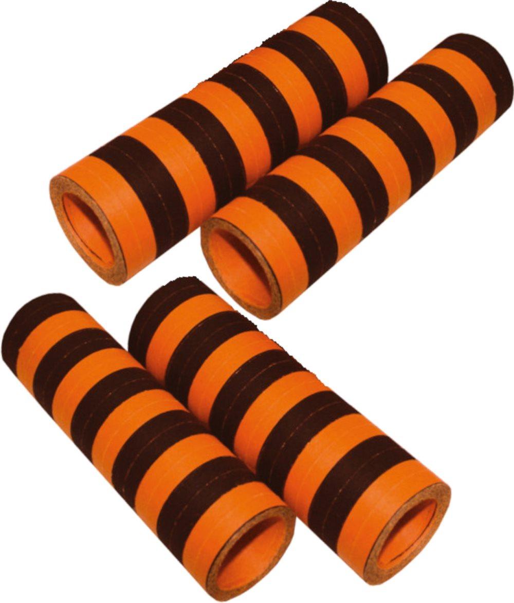 Serpentiner i orange og sort - halloween dekorationer 4-pak.