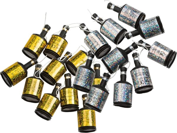 Party Poppers Guld och Silver 16-pack