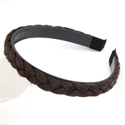 Diadem Fläta (mörkbrun)
