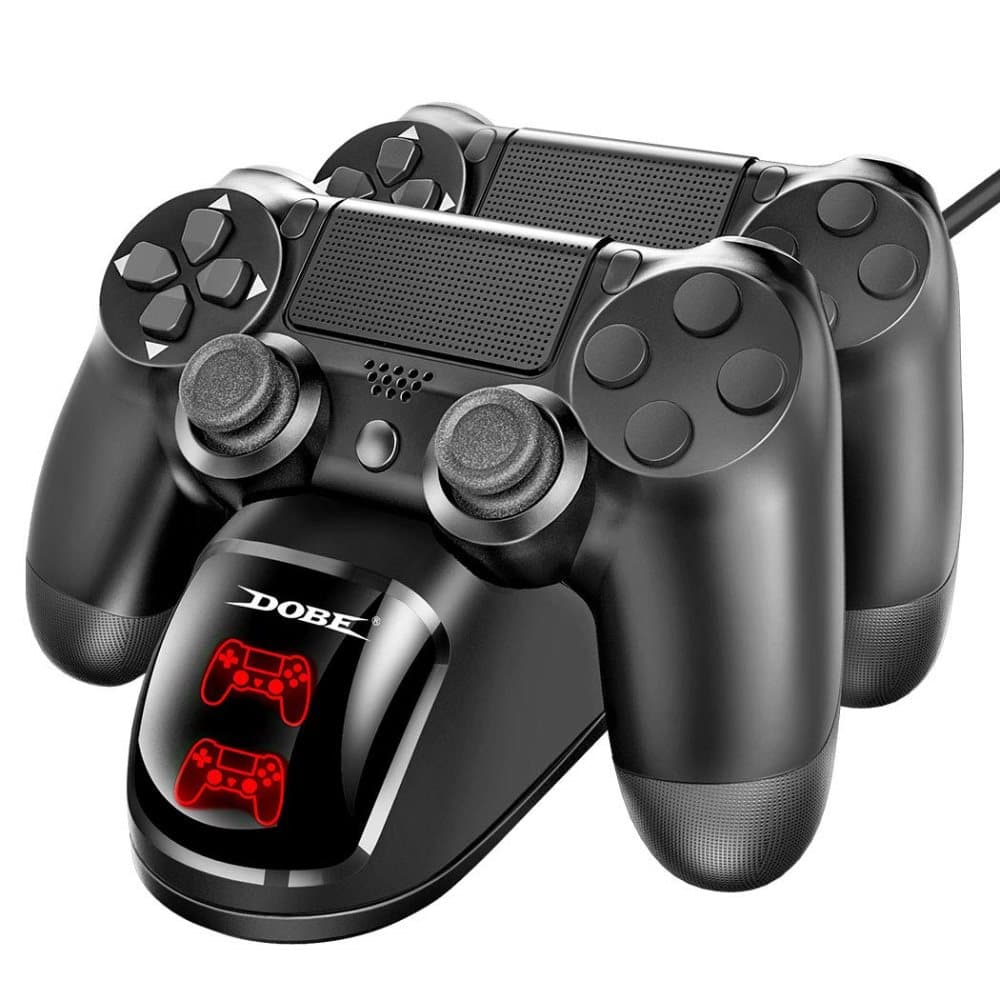 Laddningsdocka för 2st PS4/PS4 Slim/PS4 Pro kontroller