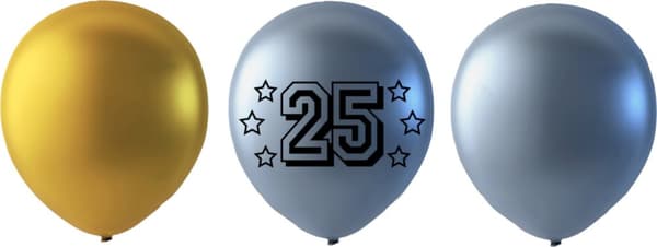 25 års jubilæum ballon mix