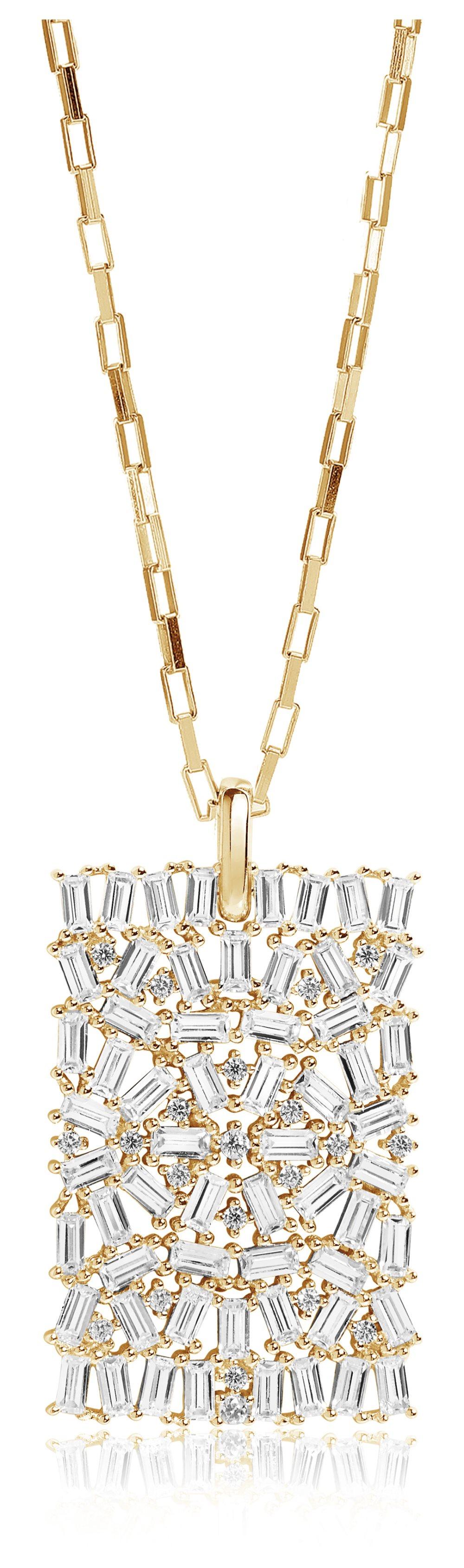 SIF JACOBS Berlock Antella Grande - 18K Gold Plated With White Zirconia