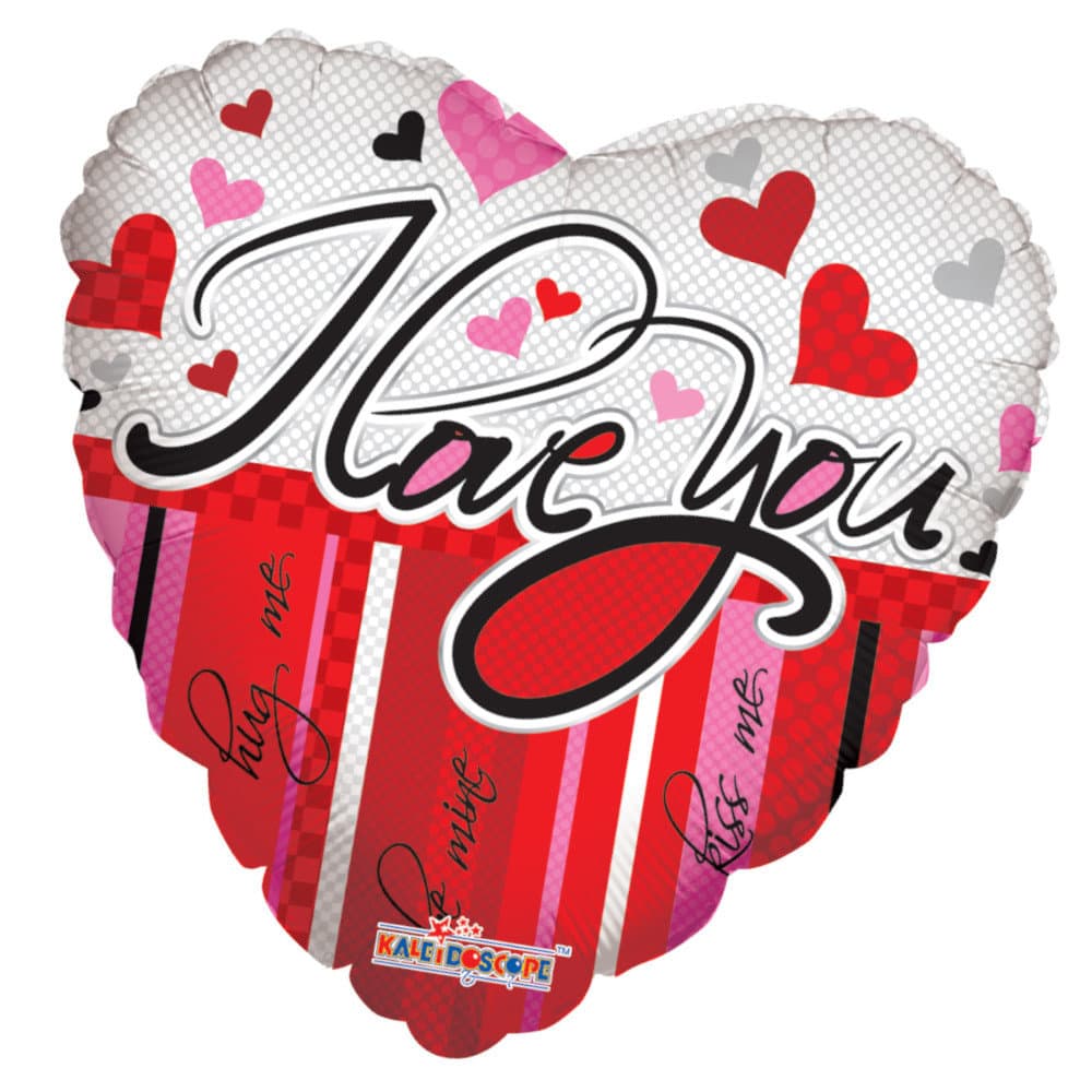 Folieballong Hjärta | I Love You - Be Mine - Hug Me - Kiss Me