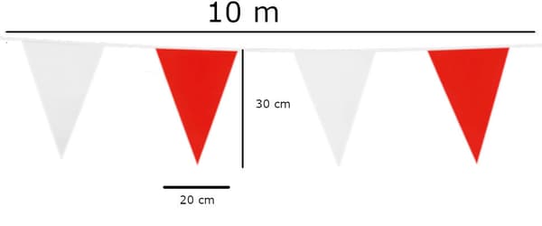 Flaggirlang | Vimpelgirlang | Vimpel Röd och Vit 10 meter