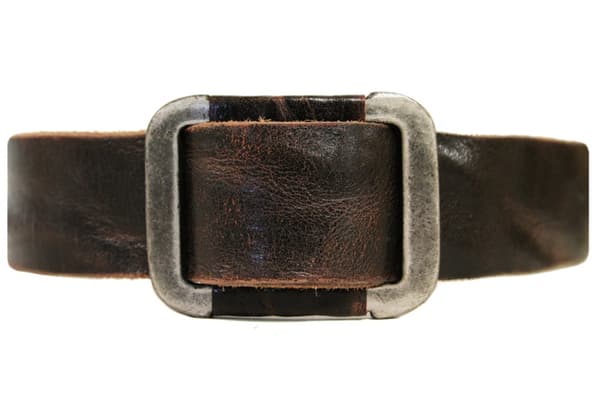 Brunt 40mm jeansbälte i oxläder