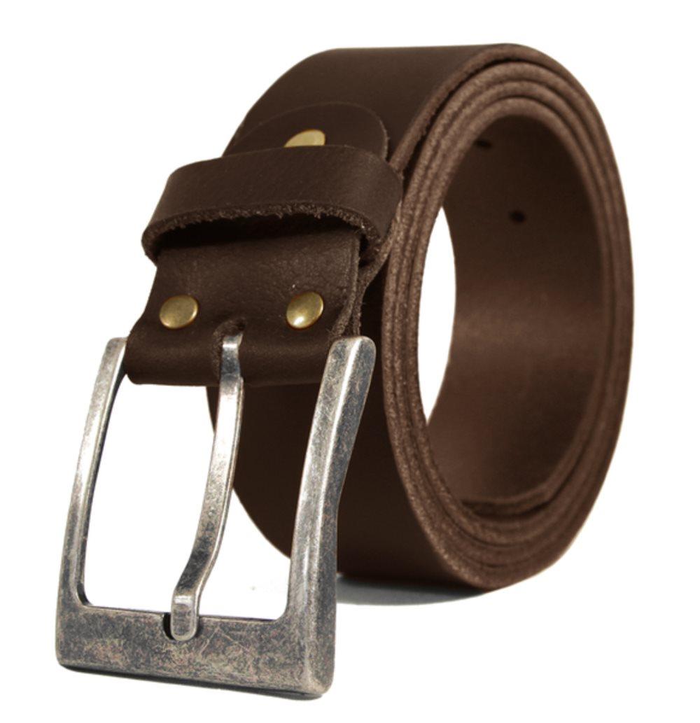 Brunt 40mm jeansbälte i kalvläder
