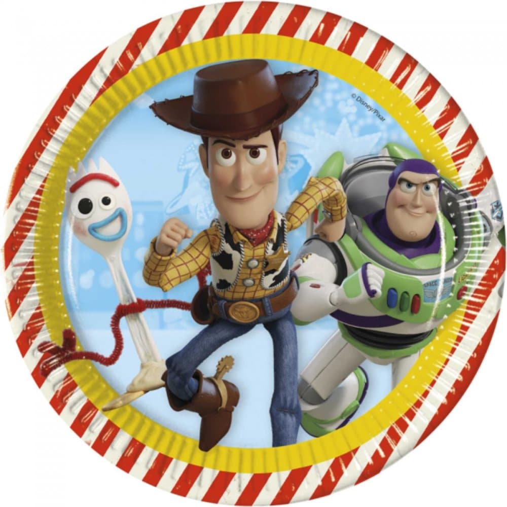 Toy Story 4 paptallerkner, 23 cm, 8 stk