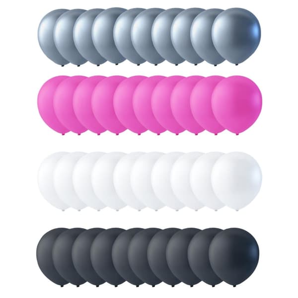 40-Pack Biologiskt Nedbrytbara Latexballonger - Färgmix för Babyshower, Födelsedag & Fest