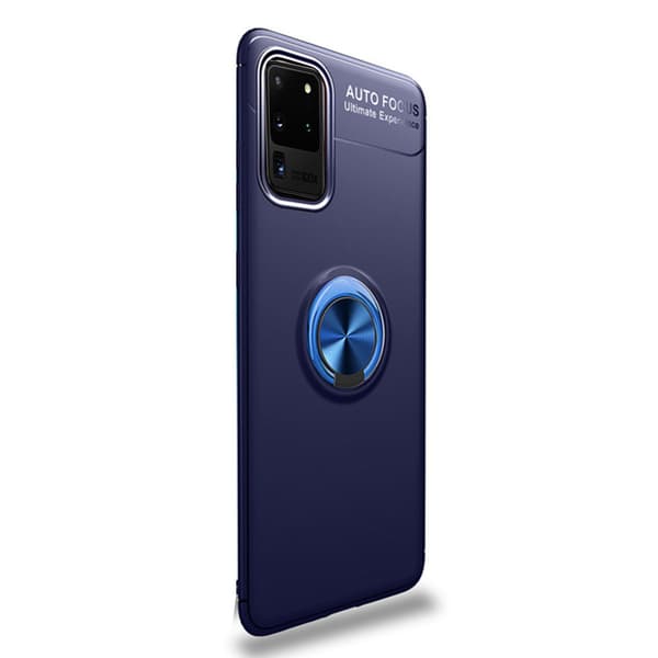 Samsung Galaxy S20 Ultra - Smidigt Skal med Ringhållare Blå