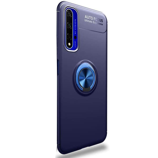 Huawei Nova 5T - Professionellt Skal med Ringhållare Blå Blå