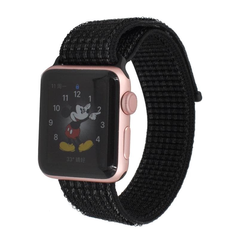 Apple Watch - Nylonband - Kardborrestängning- 38/40 mm (Svart)
