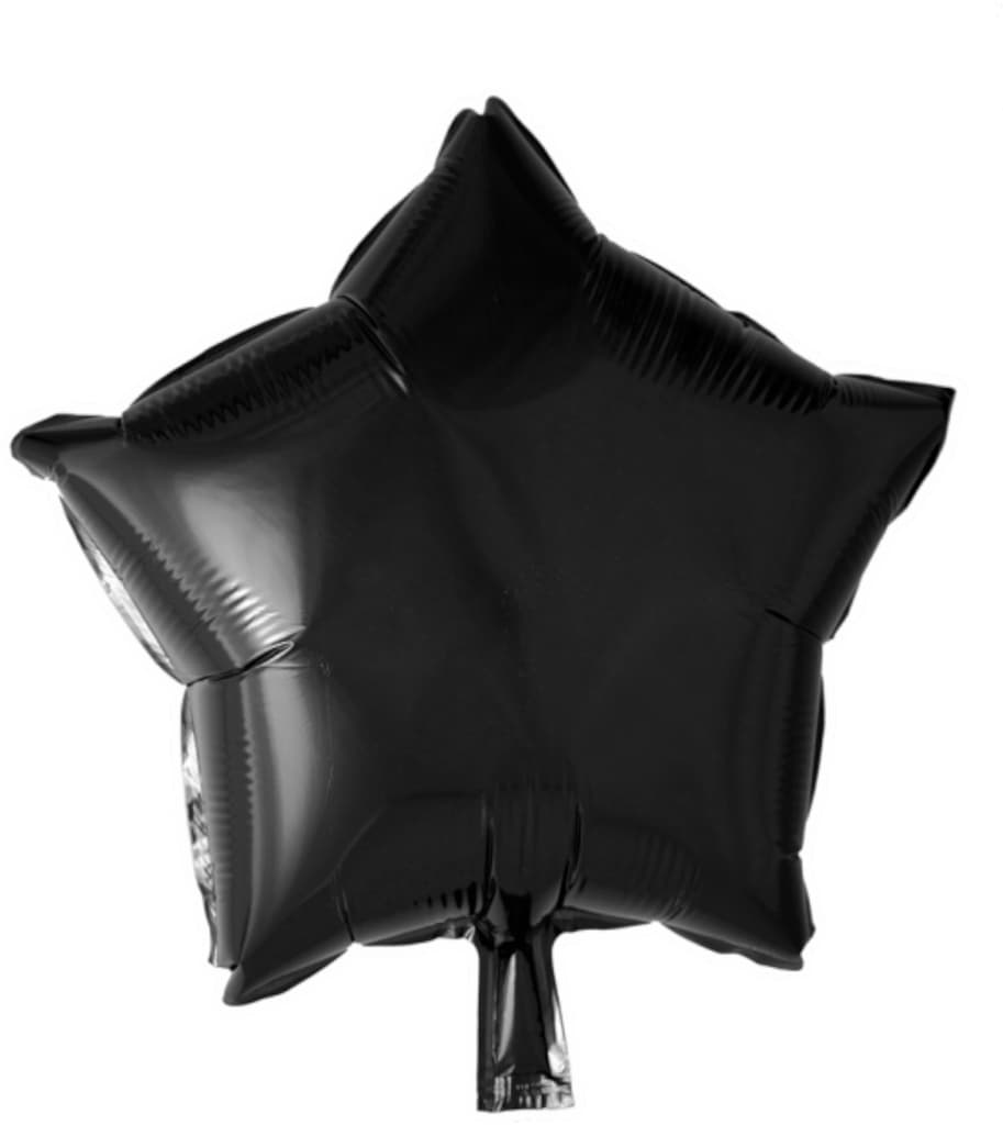 Folieballong Svart Stjärna - 46 cm (18")
