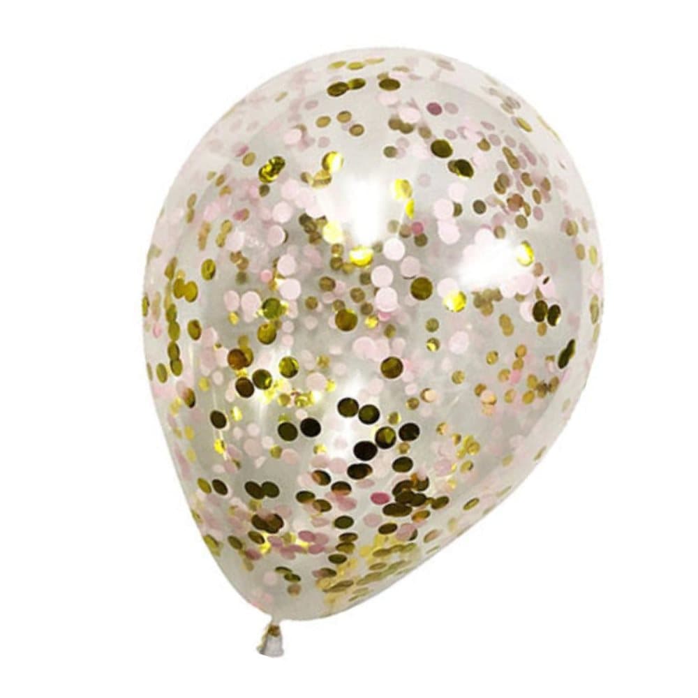 Konfettiballonger Latex Fest & Firande 6-Pack 30 Cm Mix Roséguld Och Guld