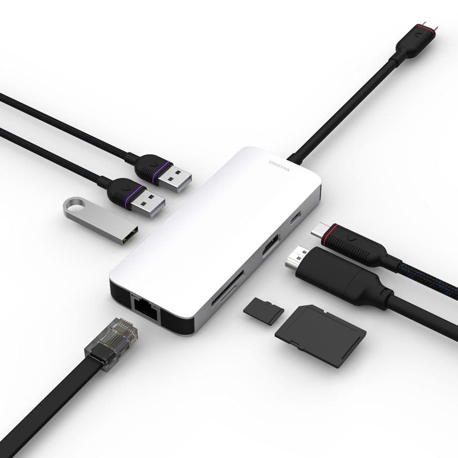 Unisynk 8 Portars USB-C Dockningshub