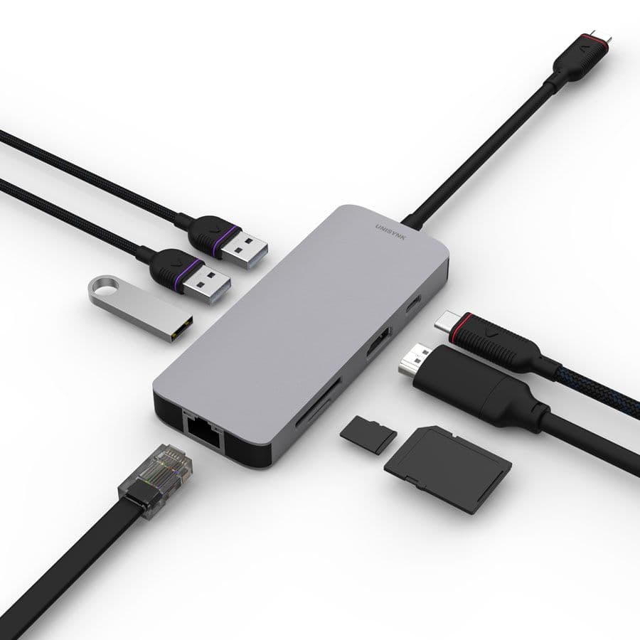 Unisynk 8 Portars USB-C Dockningshub