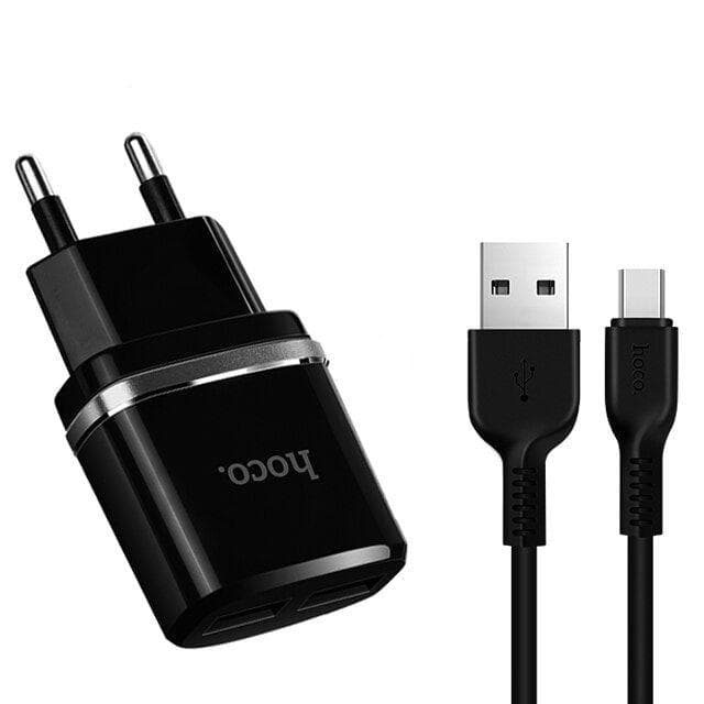 Hoco C12 Network Laddare + Typ-C Cable Svart