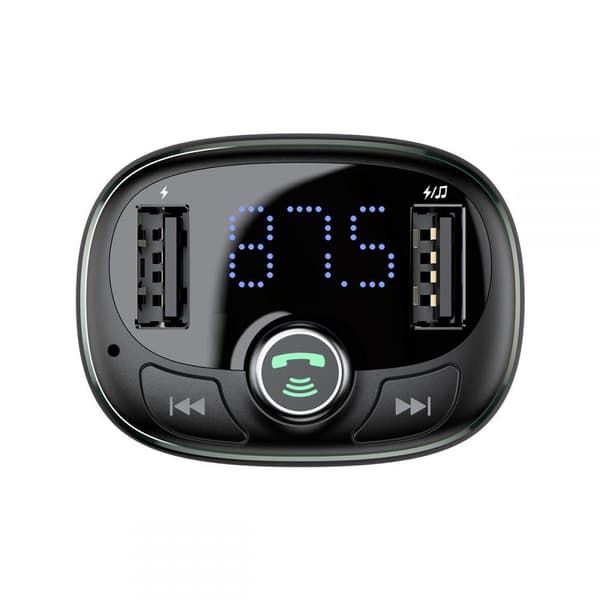 BASEUS Tm01 2-Port Usb Billaddare + Sändare Fm Svart