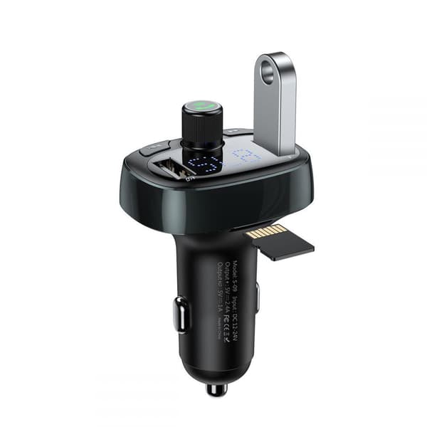 BASEUS Tm01 2-Port Usb Billaddare + Sändare Fm Svart