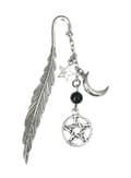 Miniatyrbillede 2 af 3: Bookmark - Feather - Crescent Moon - Star - Pentagram - Onyx