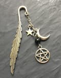 Miniatyrbillede 1 af 3: Bookmark - Feather - Crescent Moon - Star - Pentagram - Onyx