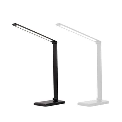 Dimbar skrivbordslampa med QI-laddning och 5 ljuslägen, vit