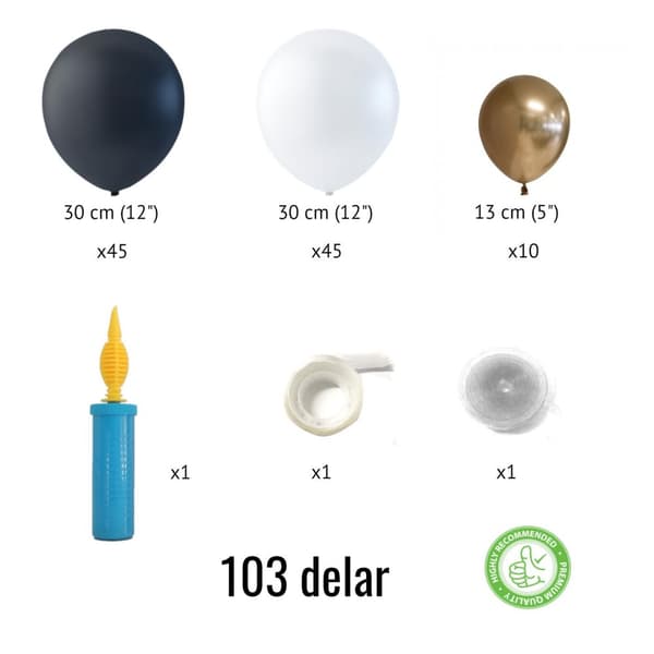 Sassier Ballongbåge komplett set inklusive ballongpump 103 delar