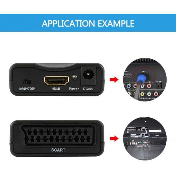 SCART til HDMI adapter/konverter