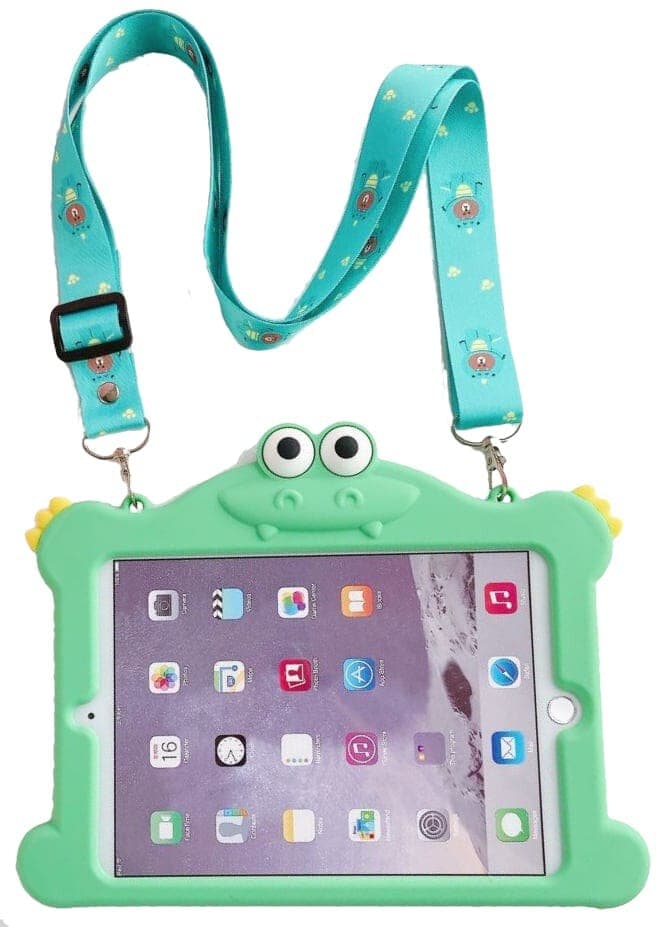 Trolsk Kids-etui med stropp - Krokodille (iPad mini 5)