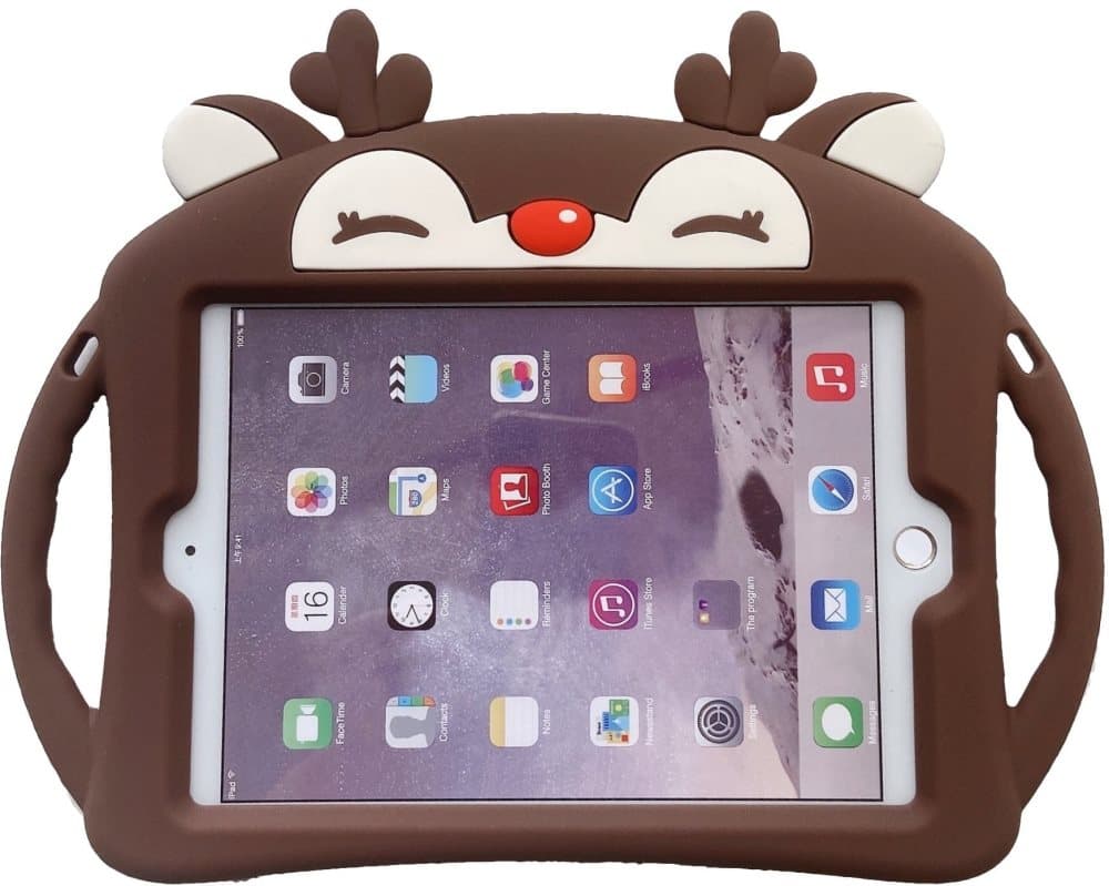 Trolsk Kids-etui med stropp - Brown Deer (iPad mini 5/4)