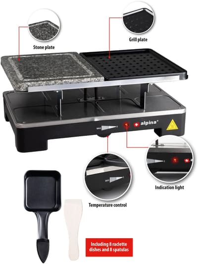 ALPINA Raclettejärn Stengrill
