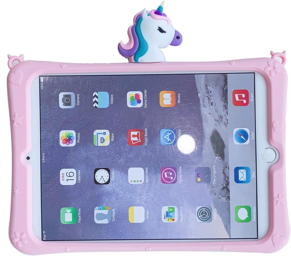 Trolsk lasten kotelo hihnalla - söpö vaaleanpunainen yksisarvinen (iPad Pro 12,9 (2018/2020))