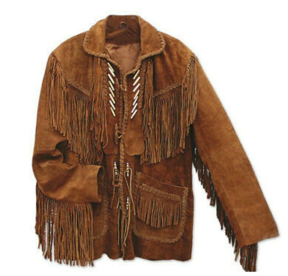 Western Wear Suede Leather Jacket Fringes Style Coat
