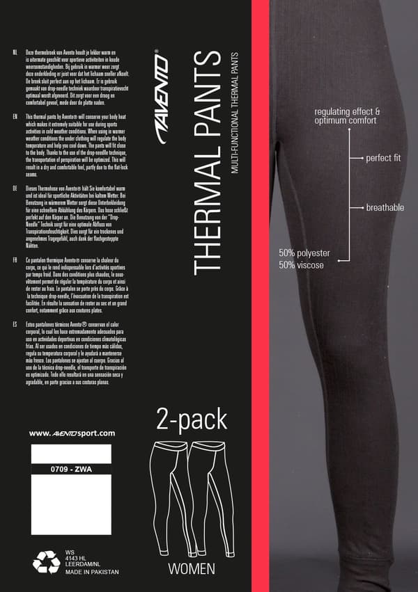 Thermo pants for women AVENTO 0709 36 2-pack