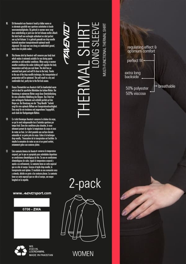 Thermo shirt for women AVENTO 0706 38 black 2-pack