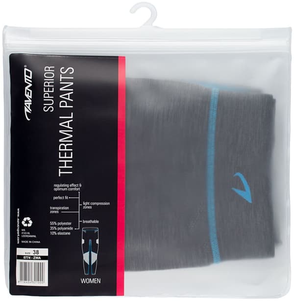 Thermo pants for women AVENTO 0774 38  Black/Aqua