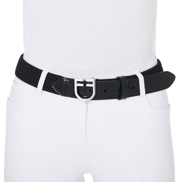Equestro Fibbia Logo Bälte Svart 70 cm
