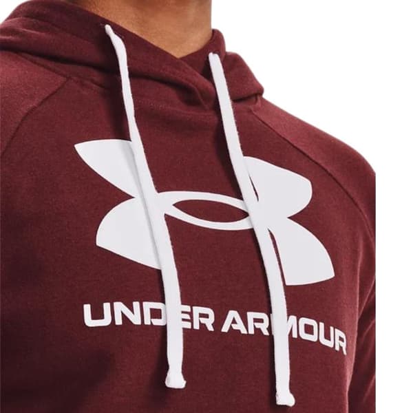 Under Armour Women's Rival Fleece Logo Hoodie Burgundy 1356318 690