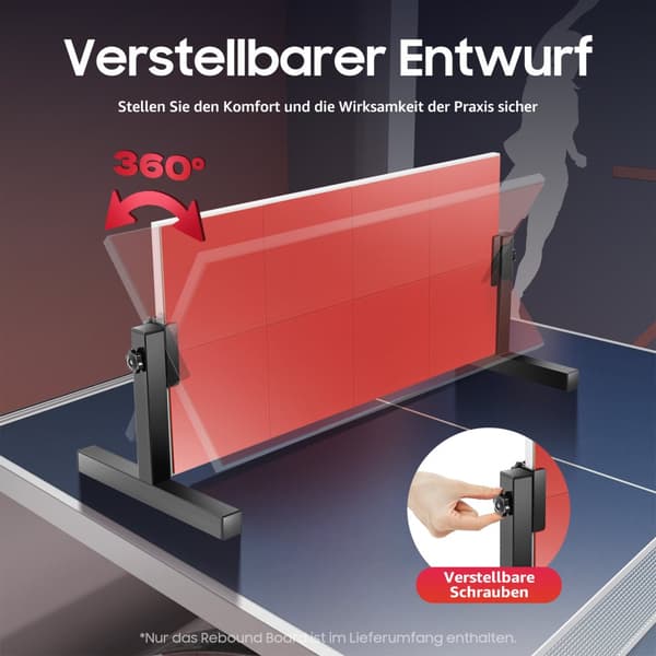 Bordtennis Rebound Board, Justerbar Højde og Vinkel, Hurtig Samling, Holdbart Design