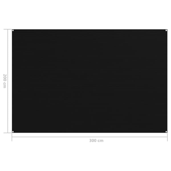 vidaXL Tältmatta 200x300 cm svart